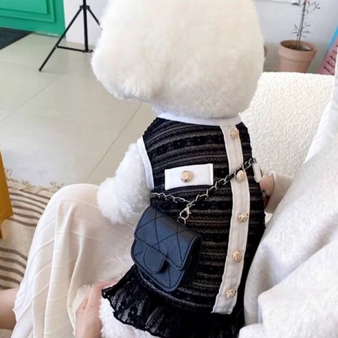 사랑스러운 반려견을 위한 고급 트위드 원피스