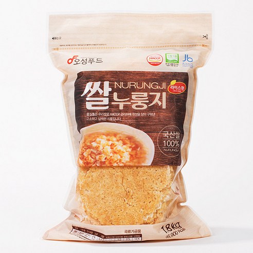 [산정마을] 구수한 쌀 누룽지 대용량, 1.8kg, 1개