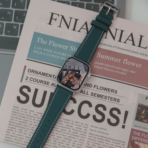 우먼스9999 애플워치 호환 싱글투어 가죽 스트랩, 38/40/41mm, 카디프