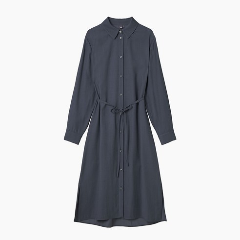 [JAJU/자주] 셔츠형 2WAY 원피스_네이비