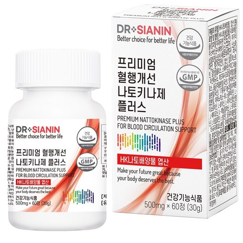 닥터시아닌 프리미엄 혈행개선 나토키나제 플러스, 60정, 1개