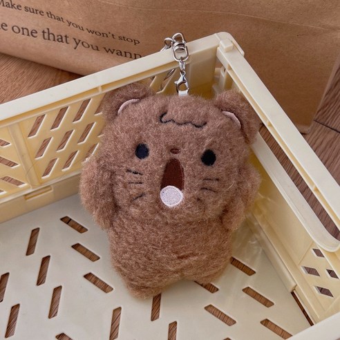 걸스코코 화이팅응원 애니멀키링 인형 키링 동물열쇠고리 귀여운 가방고리, 곰
