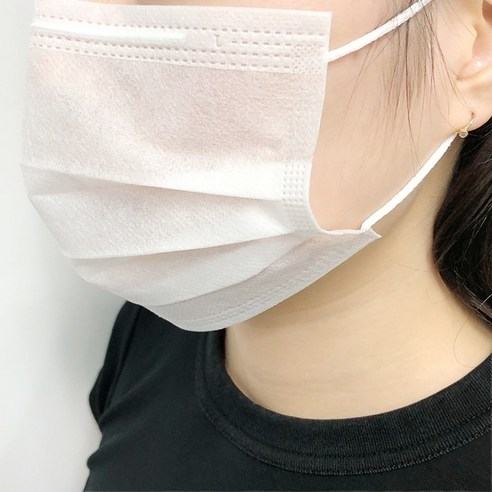 더 좋은 얇은 마스크 2중필터 50매 방수원단 일회용 여름용, 50개입, 1개, 블랙