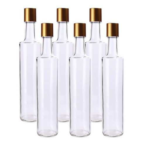 가인글로벌 와인375FN 투명병 + 스탬핑 롱캡 골드, 6개, 375ml