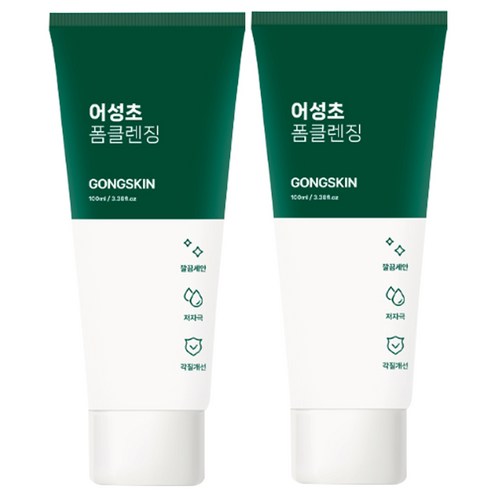 1+1 공스킨 어성초 폼클렌징 세트/ 보습과 각질 제거, 진정 효과, 100ml 2개