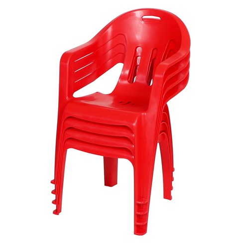 지오리빙 팔걸이 플라스틱 의자 4개 플라스틱 소재의 고품질 의자