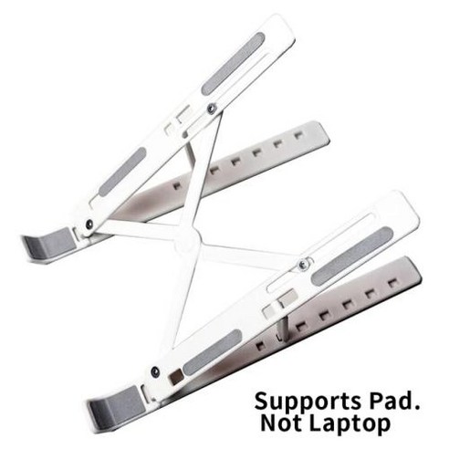 PjioAo 조정 가능한 휴대용 태블릿 스탠드 태블릿 또는 휴대폰과 호환 플라스틱 소재 노트북 지지대 없음 7 각도, 1) WHITE, 1개