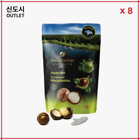 6 x 호주 마카다미아 오스트레일리아 해피넛 바닐라맛 225G 빠른 해외 직배송, 225g(1개), 6개