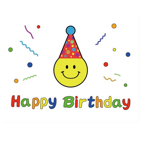 생일현수막 (완제) / 플랜카드 제작 어린이집 파티용품 생일현수막제작, 스마일고깔(완제중형)