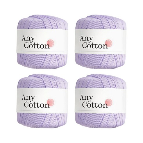 울클럽 애니코튼 뜨개실 50g 4볼 (총 200g), 10 연보라