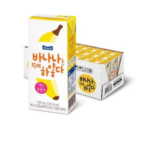 바나나는 원래 하얗다 우유 190ml, 40개