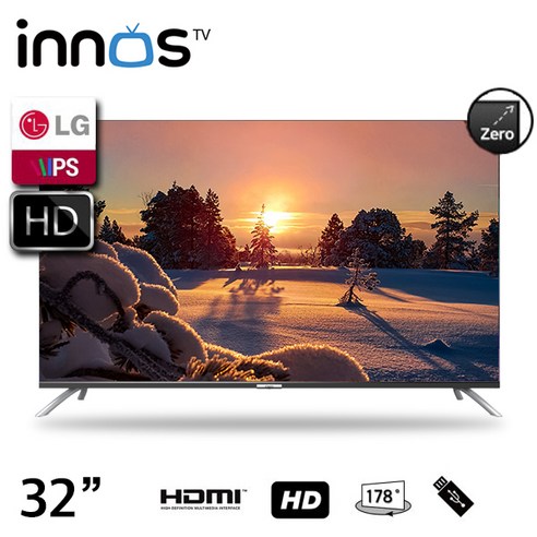 이노스 32인치 HD LED TV E3200HC 제로베젤 서울 광주 쇼룸 보유, 스탠드 기사님 방문설치(지방) VA패널 제로베젤