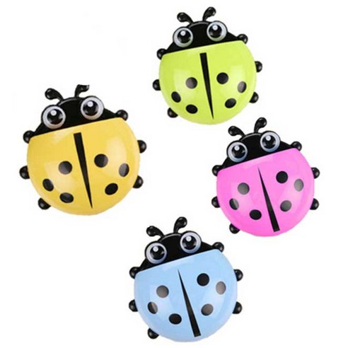 블럭마트 무당벌레 칫솔걸이, 랜덤 발송, 4개