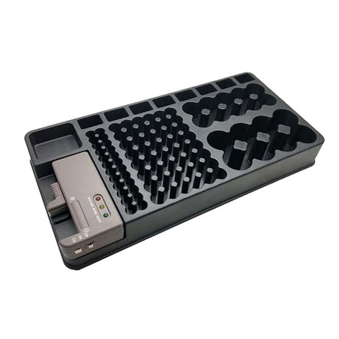 배터리 오거나이저 보관 케이스에 착탈식 배터리 테스터 박스 AA AAA D C 보관, 블랙, 플라스틱