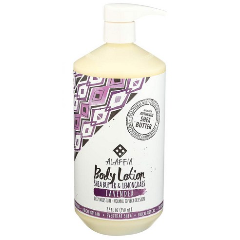 Alaffia 에브리데이 시어 모이스춰라이징 바디 로션, 950ml, Lavender, 1개