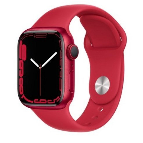 애플워치  Apple 애플워치 7, 45mm, GPS+Cellular, 알루미늄, 레드 / 레드 스포츠 밴드