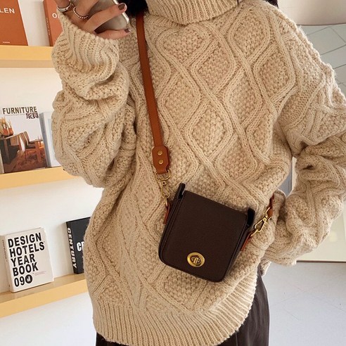 가을 겨울 새로운 한국어 스타일 레저 빈티지 작은 사각형 가방 미니 레저 어깨 Crossbody 작은 가방