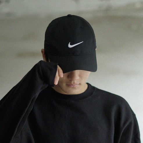 나이키 스우시 캡 모자, 블랙