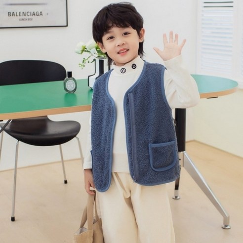 디벨라 아동 겨울 보온 후리스 조끼 울 베스트