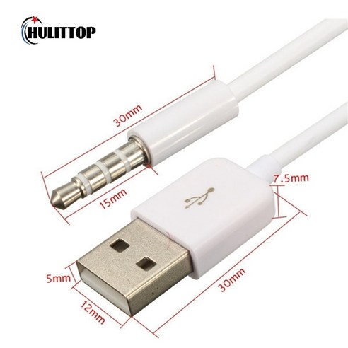 3.5mm USB To Cable Jack To USB 2.0 데이터 동기화 충전기 전송 오디오 어댑터 케이블 코드, 없음