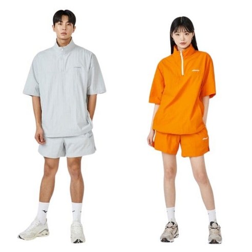 미즈노 반팔티 공용 반팔 우븐 아노락 캐쥬얼 실내외 운동복 323150 내구성 좋은 나일론 소재