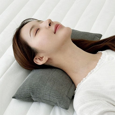 집앤콕 거북목 일자목 낮잠 경추베개, 천연메밀 피그먼트 차콜, 1개