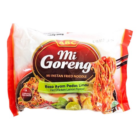 인도네시아 ABC 미고랭 라사 아얌 리마우 라면 85g / Mi Goreng Rasa Ayam Pedas Limau Hot Chicken HALAL, 1개