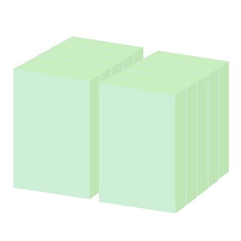 요랜드 파스텔 점착메모지 50 x 76mm 직사각형, 그린, 10개입