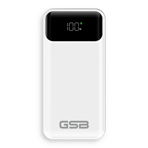 GSB 초고속충전 22.5W 대용량 20000mAh 스크린 보조배터리, 화이트