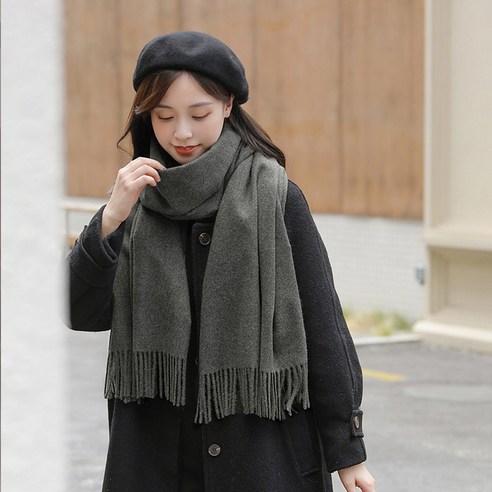 스노우핏팅 캐시미어 목도리 무지 머플러 커플 남여공용