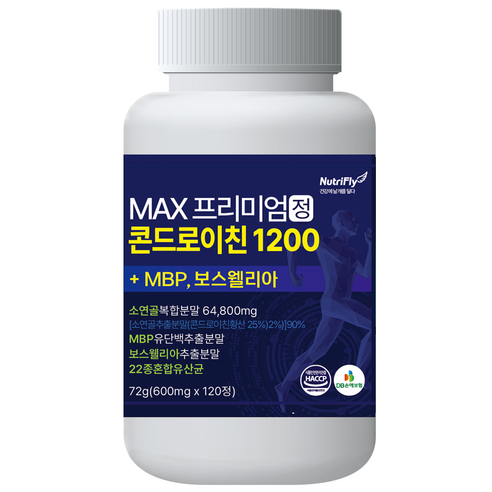 뉴트리플라이 콘드로이친 1200 MBP 보스웰리아 MAX 프리미엄정, 3개, 120정