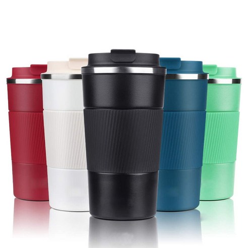 KORELAN 304 스테인리스강 진공 보온 커피 컵 500ml 비즈니스 사무컵 야외 여행 자동차 컵, 이대적색