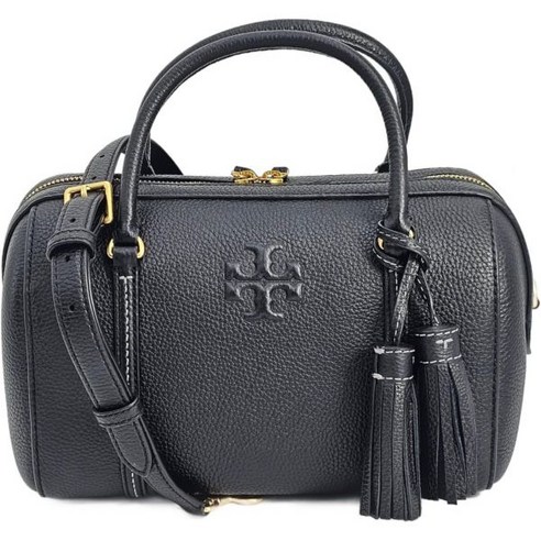 Tory Burch 블랙 골드 하드웨어 여성용 스몰 사첼 백, 1개