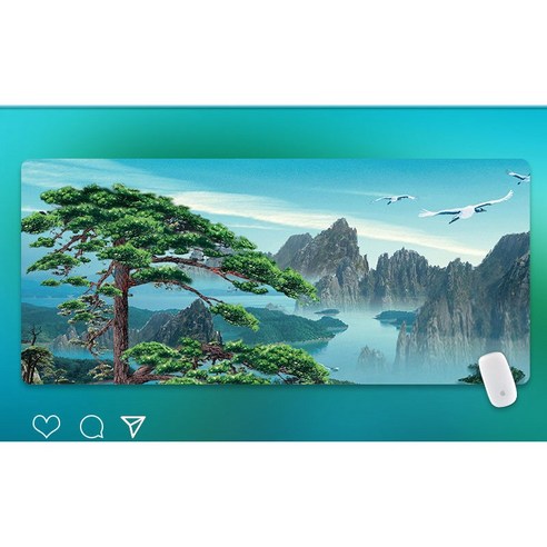 Literally sell 풍경화 게이밍장패드 각지의 풍경을 음미하고 마음을 느긋하게 하다 두꺼운 고탄력 손목 보호 방수 세척 용이 마우스 패드, 2