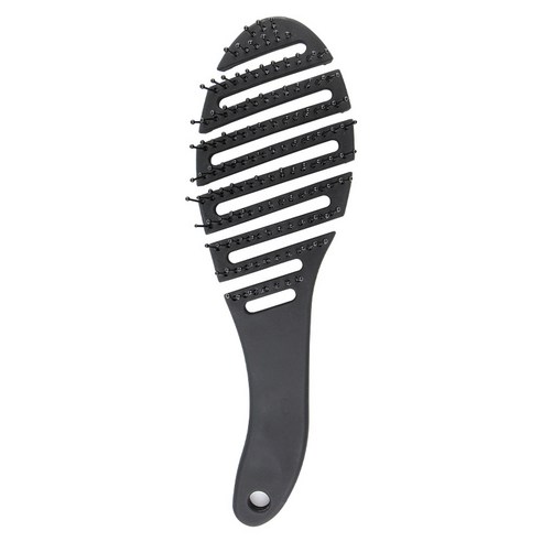 KORELAN마스트리 히트 아크형 모기향 빗 곱슬머리 마사지 빗 곱슬머리 모양 빗 갈비 빗 도매, {"색상":"040-신축성 에나멜 빗-블랙"}, {"규격":"24*8cm"}