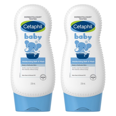 세타필 키즈 모이스춰라이징 배스 & 워시, 2개, 230ml