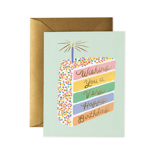 라이플페이퍼 Cake Slice Birthday Card 생일 카드, 단품