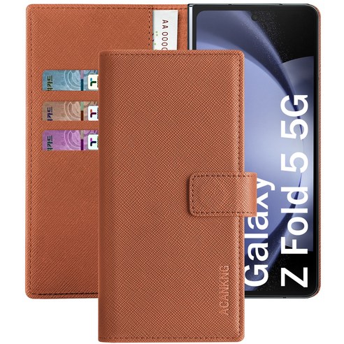 아칸크 삼성 갤럭시 z폴드5 5G 지갑형 가죽 카드수납 다이어리 휴대폰리 케이스 galaxy z fold 5 Leather wallet case 적용