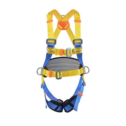 야외 Rappelling 등반 안전 암벽 등반 마구 가을 보호, 폴리에스터, 옐로우 블루