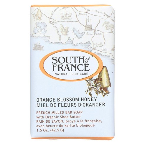 사우스오브프랑스 프렌치 밀드 바 솝, 42.5g, Orange Blossom Honey
