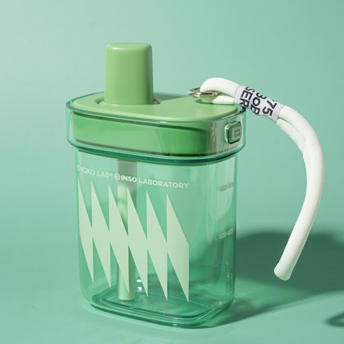 차코랩 트라이탄 물병 휴대용 캠핑 등산 원터치 야외 텀블러 스퀘어컵 780ml, 그린, 1개