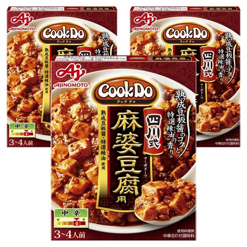 아지노모토 쿡두 사천식 마파두부용 소스 중간 매운맛 3-4인분, 30g, 3개