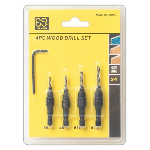 SAM GU 이중기리 사라기리 접시머리 드릴비트 이중비트 피스 나사 드릴 원목 재단 삼구, 1개