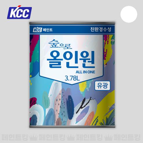 KCC페인트 숲으로 올인원 다용도 수성, 유광 백색, 3.78L, 1개