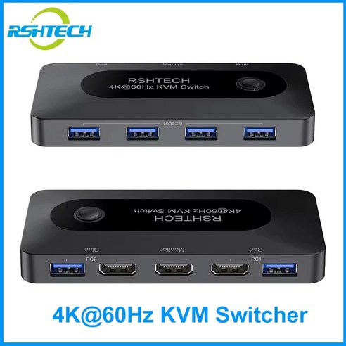 USB멀티허브 C타입허브 노트북 맥북 호환 RSHTECH HDMI KVM 스위처 공