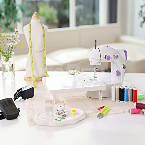 [TV홈쇼핑정품 인포벨]미싱맘 꼬매지오 재봉틀 발 페달 별도 양손으로 편리하게 수선 바짓단 소매단 바느질, 화이트, MR-PMJ-2024A