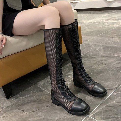 콩 메쉬 롱 부츠