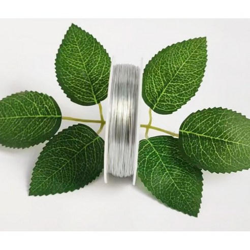 부드러운 철 와이어 0.3mm x 50m, 02 실버, 1개