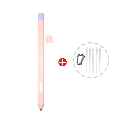 두스피릿 갤럭시탭S9 S8 S7 FE 플러스 울트라 S펜 실리콘 두톤 케이스 (+펜촉), 1개, 핑크