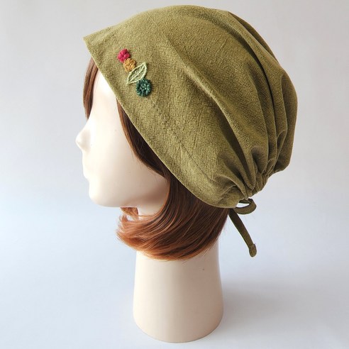 강록이네 색감예쁜 여성끈두건 면 수술 탈모 새치커버 항암 모자